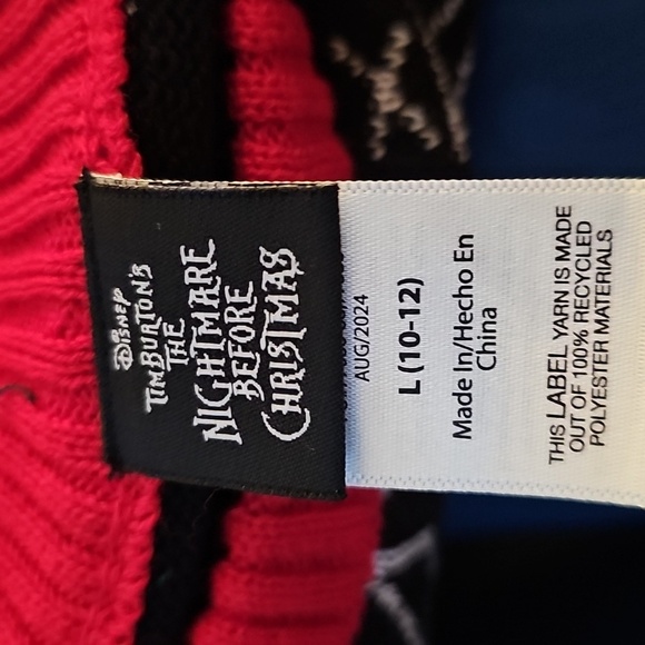 Disney Jack Skellington Kid's Black and Red Sweater - Picture 4 of 7